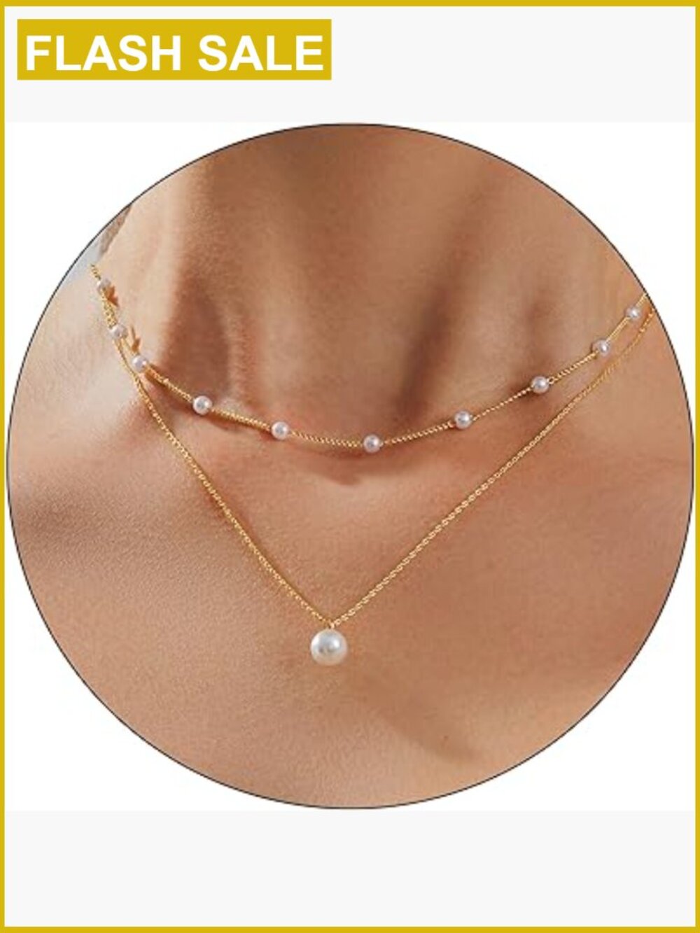 Dainty Pearl Pendant Choker Set 14K Gold Plated Non Tarnish Jewelry Gift